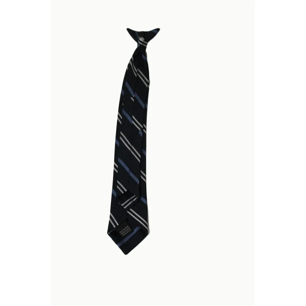 Little Boys Navy Blue Striped Clip-On Necktie 15 Inch